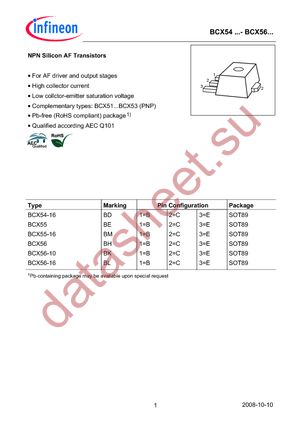 BCX5410E6327 datasheet  